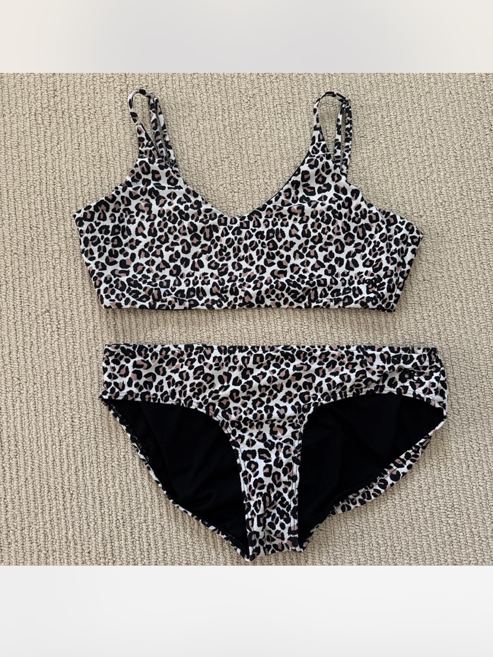 Albion Leopard Print Bikini Set - Black & Brown